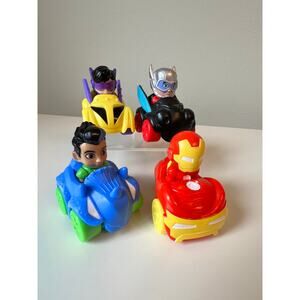 Marvel Spidey & Amazing Friends Action Figures Superheroes Villains 4 Cars